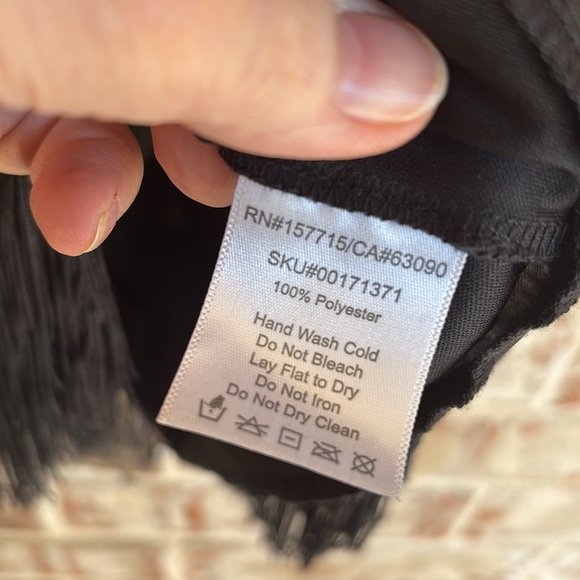 Spirit Black Midi Flapper Dress with Silver Fringe - Picture 6 of 6